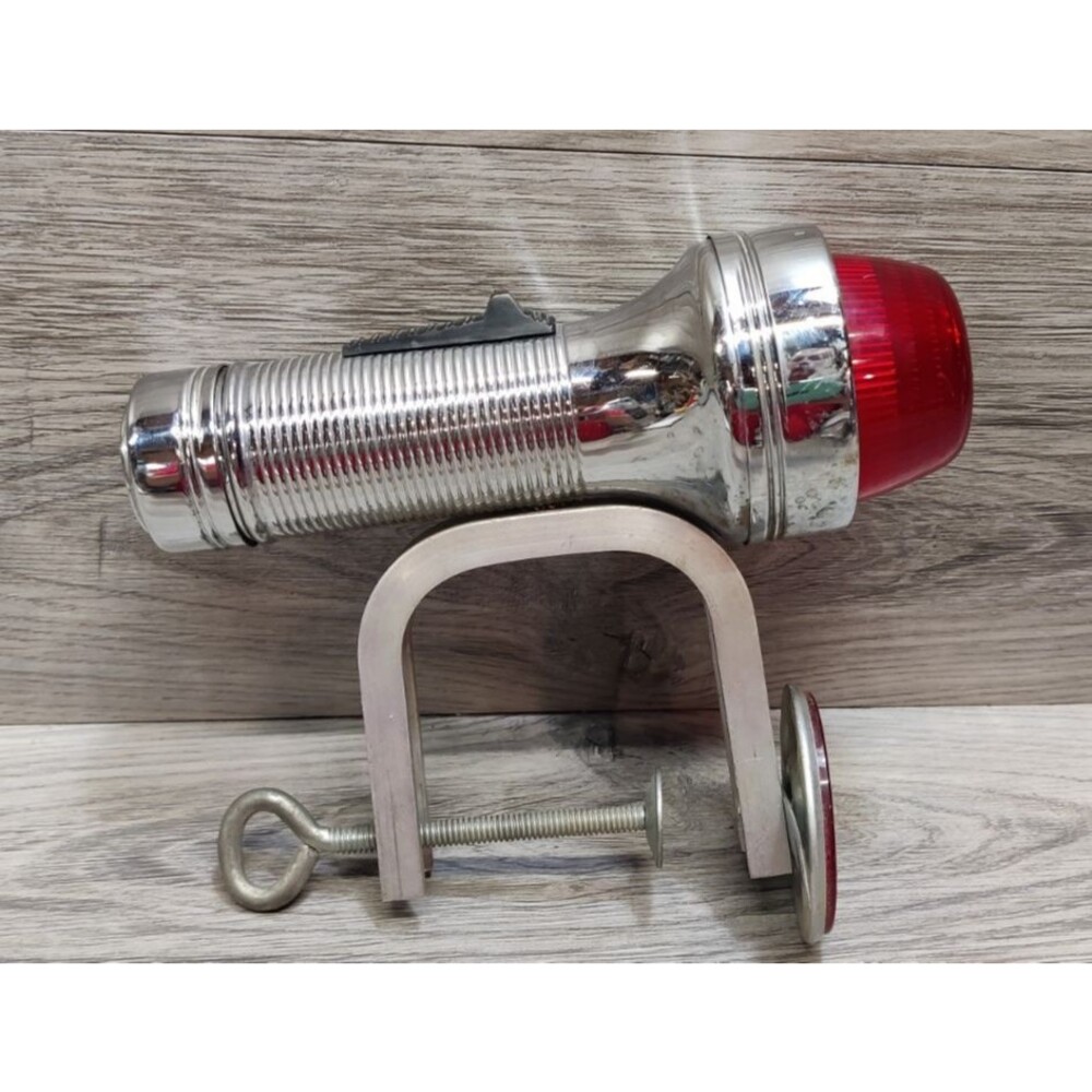 Vintage Clamp On Boat Stern Light Red Beacon Running Navigation Sternlight Works